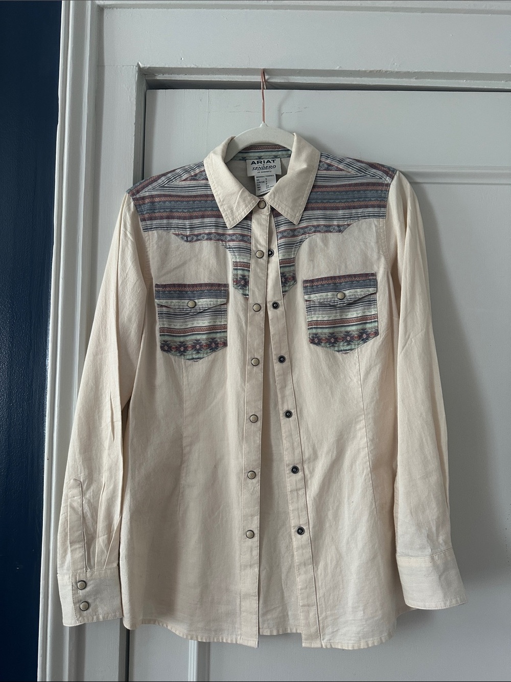 Ariat Cream Western Snap button down shirt